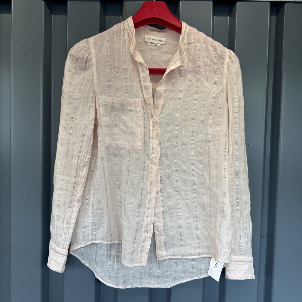 Isabel Marant Étoile Floral Maria Linen Long Sleeve Blouse Size 38